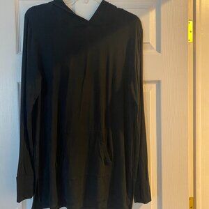 Cuddl Duds Women’s Software Stretchy Hooded Black Shirt Size Large